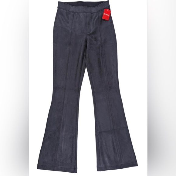 SPANX ~ Women Faux Suede Flare Pants | Classic Navy | Size Medium - Picture 4 of 8
